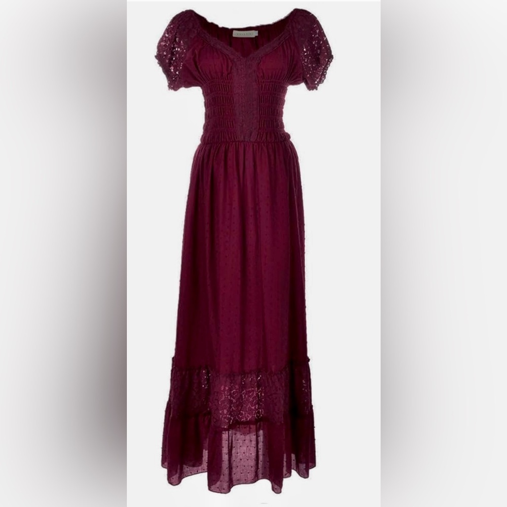 Peasant/ Renaissance style burgundy dress